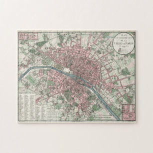 Alte Karte von Paris Frankreich (1821)