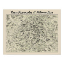 Alte Karte von Paris