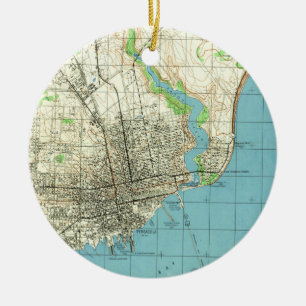 Alte Karte von Pensacola Florida (1944) Keramikornament