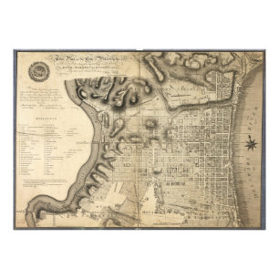 Alte Karte von Philadelphia Pennsylvania ab 1796 Fotodruck