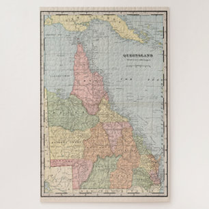 Alte Karte von Queensland Australien (1901)