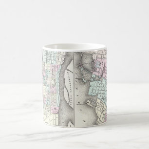 Alte Karte von Savannah und Charleston (1855) Kaffeetasse
