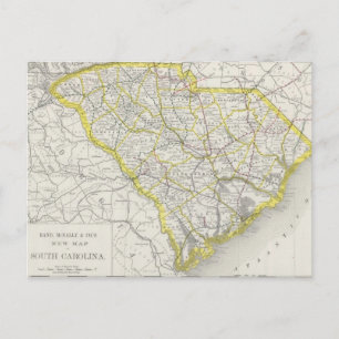 Alte Karte von South Carolina (1889)