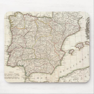 Alte Karte von Spanien (1775) Mousepad
