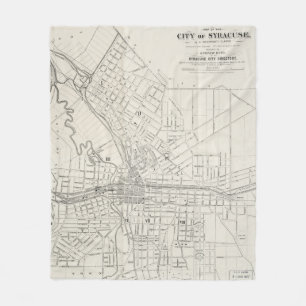 Alte Karte von Syracuse New York (1873) Fleecedecke