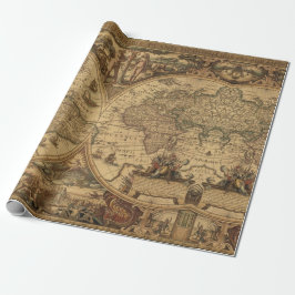 Alte Karten-Vintages Geschenkpapier
