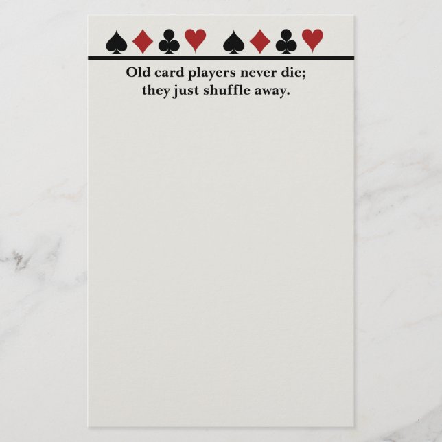 Alte Kartenspieler Briefpapier (Vorderseite)