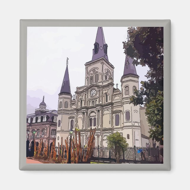 Alte Kathedrale am JackSon Platz Magnet (Vorne)