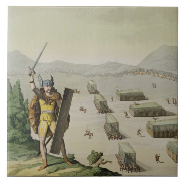Alte Kelten oder Gauls im Kampf, c.1800-18 (colou Fliese (Vorderseite)
