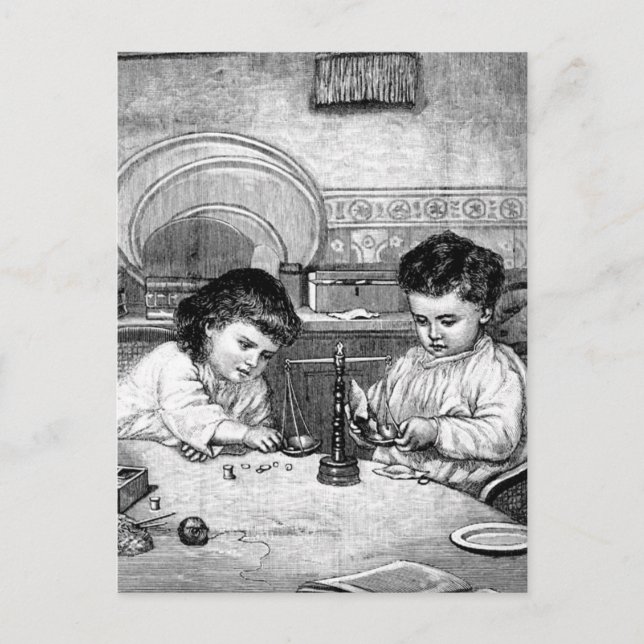 Alte Kinderkunst-Postkarte Postkarte (Vorderseite)