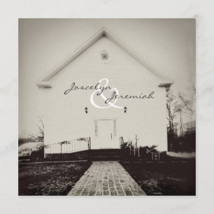 Alte Kirche Vintage Hochzeit Einladung