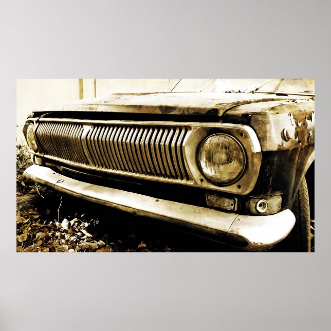 Alte klassische Autoscheinwerfer Poster (Vorne)