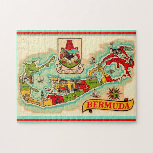 Alte klassische Bermuda Karte 11x14