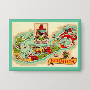 Alte Klassische Bermuda Karte Button