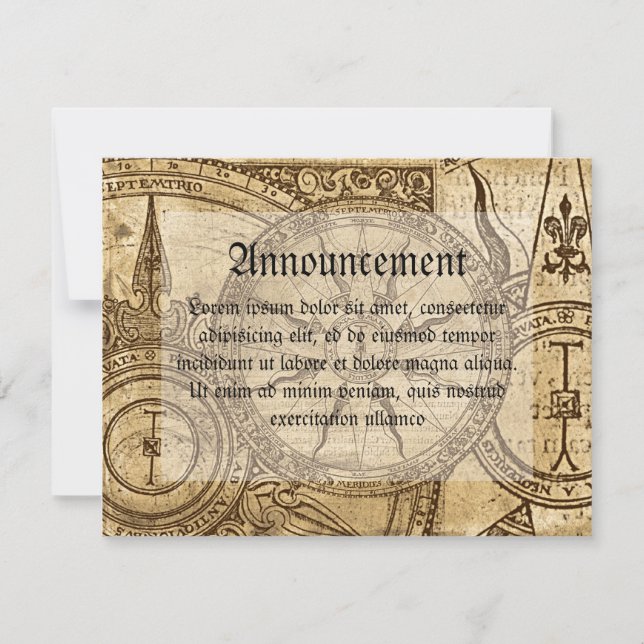 Alte Kompassrose Ankündigung (Vorderseite)