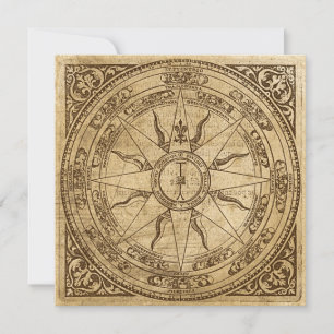 Alte Kompassrose Einladung