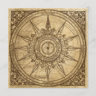 Alte Kompassrose Einladung