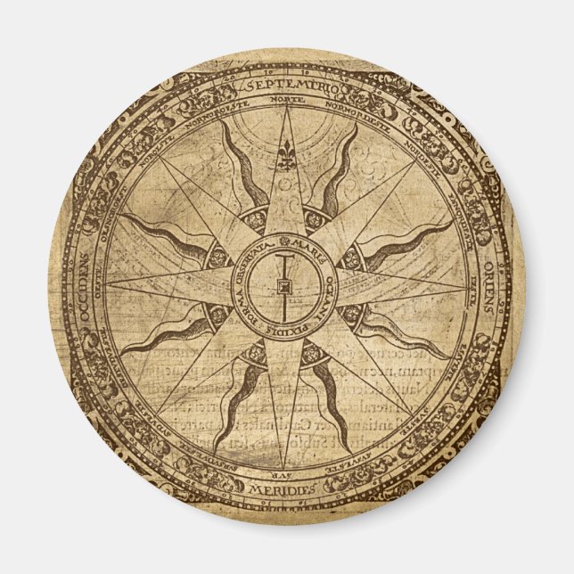 Alte Kompassrose Magnet (Vorne)