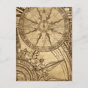 Alte Kompassrose Postkarte