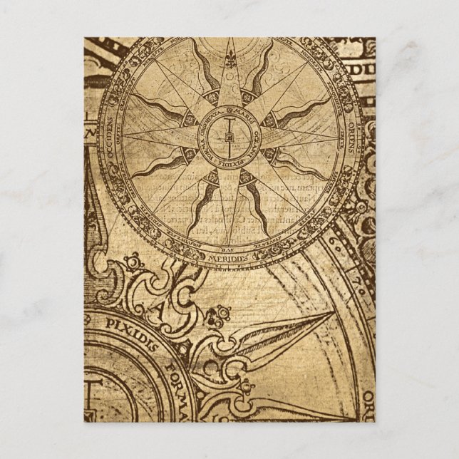 Alte Kompassrose Postkarte (Vorderseite)