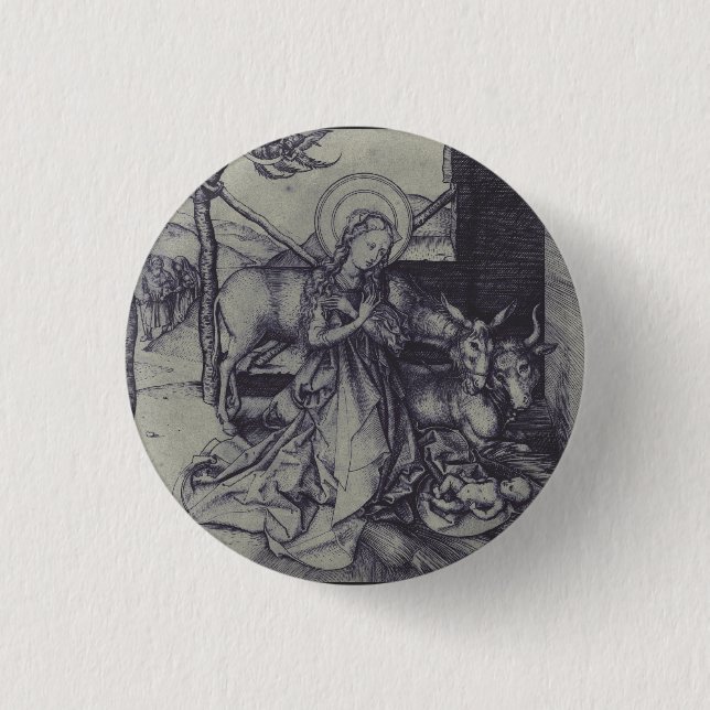 Alte Krippe-Szene og Jesus Christus Button (Vorderseite)