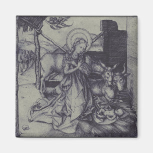 Alte Krippe-Szene og Jesus Christus Magnet