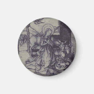 Alte Krippe-Szene og Jesus Christus Magnet