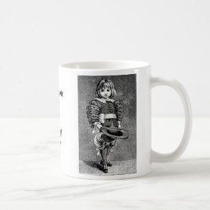 Alte Kunst der 1800er Jahre mit einem Hut Kaffeetasse