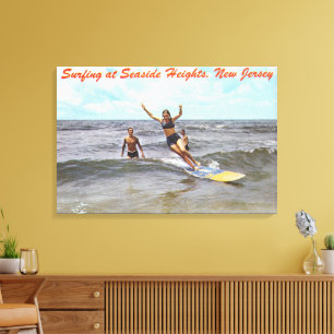 Alte Kunst über das Surfen in Seaside Heights, New Leinwanddruck