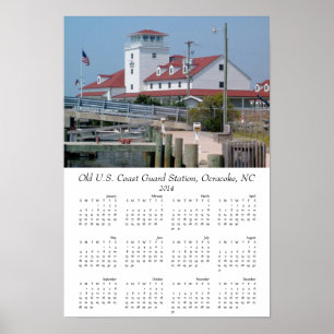 Alte Küstenwache-Station Outer Banks Ocracoke 2014 Poster