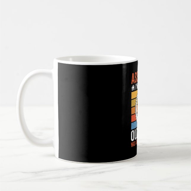 Alte Lady-Hund-Warnung Retro Kaffeetasse (Links)