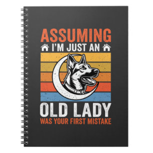 Alte Lady-Hund-Warnung Retro Notizblock