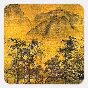 Alte Landschaft Quadratischer Aufkleber