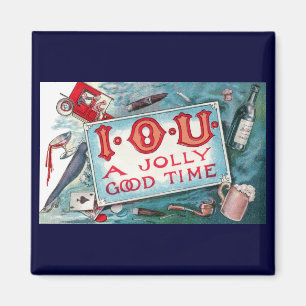 Alte Laster Party, Glücksspiel Trinken Rauchen Magnet