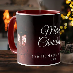 Alte Laternenlicht Frohe Weihnachten Schrift Famil Tasse