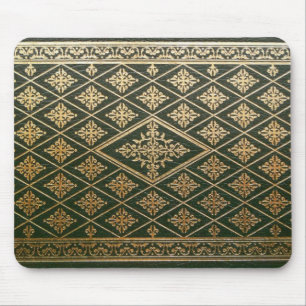 Alte Ledebuchhülle Grün und Gold Mousepad