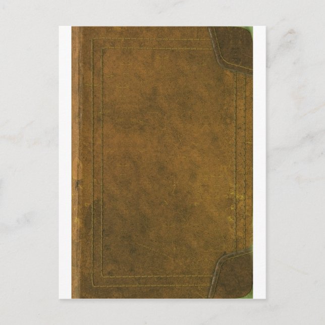 Alte Lederbuchseite Postkarte (Vorderseite)