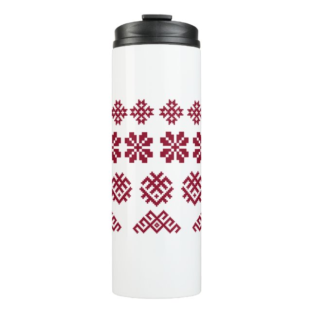 Alte lettische Symbole Sun Moon Star Jumis Thermosbecher (Vorderseite)