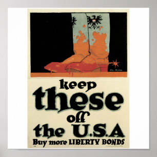 Alte "Liberty Bonds" US War Poster c. 1918
