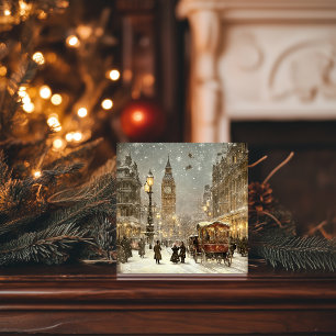 Alte Londoner Winterstadtlandschaft zu Weihnachten
