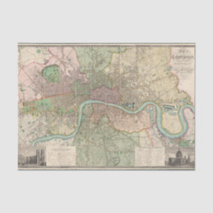 Alte Londonkarte Seidenpapier