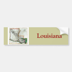 Alte Louisiana-Karte 1814 Autoaufkleber