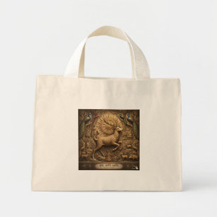 Alte Löwen-Kunst-Erbe-Tasche Mini Stoffbeutel