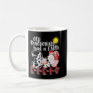 Alte MacDonald Farm 3. Geburtstag 3 Jahre alt Birt Kaffeetasse