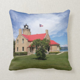 Alte Mackinac Punkt-Leuchtturm-Brücke Kissen