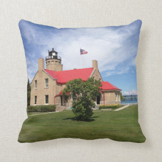 Alte Mackinac Punkt-Leuchtturm-Brücke Kissen