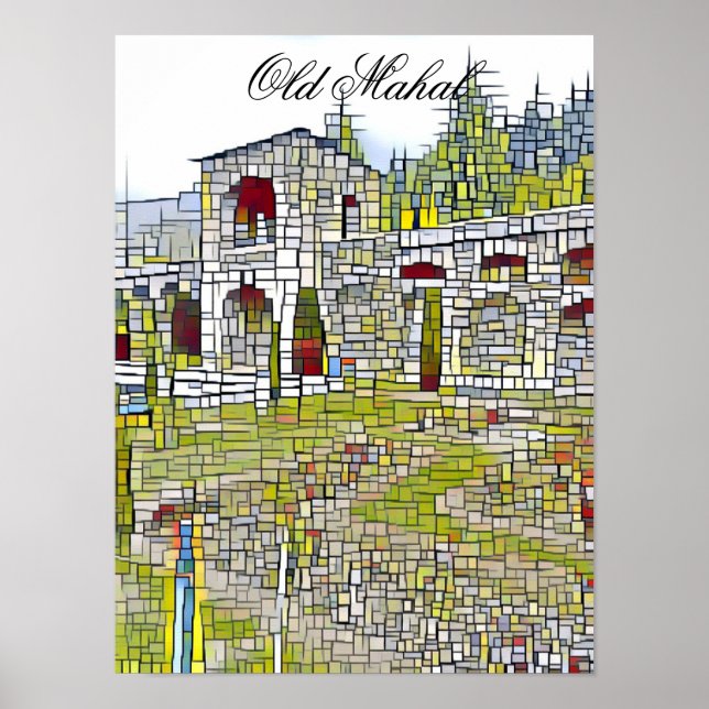 Alte Mahal Historische Ruinen Abstrakte Kunst, Mau Poster (Vorne)