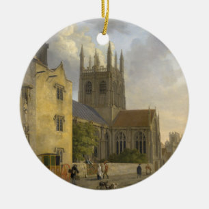 Alte Malerei des Merton College Oxford England Keramikornament