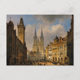 Alte Malerei Prag Stadtansicht Tschechische Republ Postkarte