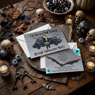 Alte Mann Auto Smokey Road Halloween-Party Einladung